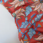 Load image into Gallery viewer, Clara Floral on Coral Viscose Satin
