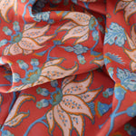 Load image into Gallery viewer, Clara Floral on Coral Viscose Satin
