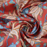 Load image into Gallery viewer, Clara Floral on Coral Viscose Satin
