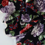 Load image into Gallery viewer, Monica Floral on Black Viscose Satin
