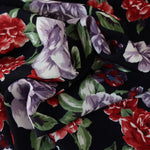 Load image into Gallery viewer, Monica Floral on Black Viscose Satin
