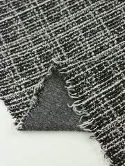 Load image into Gallery viewer, Black/Ivory Tweed Boucle Jacquard Knit