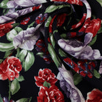 Load image into Gallery viewer, Monica Floral on Black Viscose Satin
