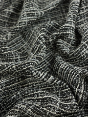 Load image into Gallery viewer, Black/Ivory Tweed Boucle Jacquard Knit