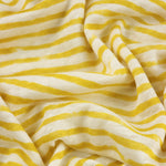 Load image into Gallery viewer, Golden Yellow &amp; White Brushed Stripe 100% Linen Knit | Made in Italy
