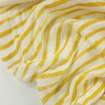 Load image into Gallery viewer, Golden Yellow &amp; White Brushed Stripe 100% Linen Knit | Made in Italy

