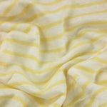 Load image into Gallery viewer, 1/4" Butter Yellow &amp; 5/8" White Yarn Dyed Stripe 100% Linen Knit | Made in Italy

