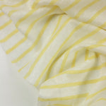 Load image into Gallery viewer, 1/4" Butter Yellow &amp; 5/8" White Yarn Dyed Stripe 100% Linen Knit | Made in Italy
