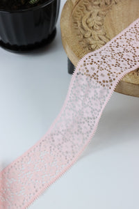 Millennial Pink 2" Wide Stretch Lace