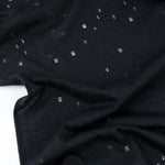 Load image into Gallery viewer, Black Distressed Eyelet Poly/Cotton Jersey
