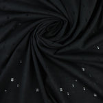 Load image into Gallery viewer, Black Distressed Eyelet Poly/Cotton Jersey
