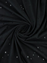 Load image into Gallery viewer, Black Distressed Eyelet Poly/Cotton Jersey