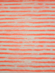 Load image into Gallery viewer, Neon Peach &amp; White Brushed Stripe 100% Linen Knit | Made in Italy