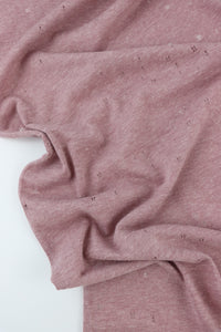 Dusty Pink Distressed Eyelet Poly/Cotton Jersey