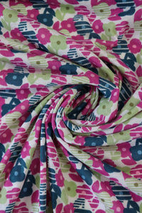 1YD PRECUT; Small Floral Spun Poly Jersey