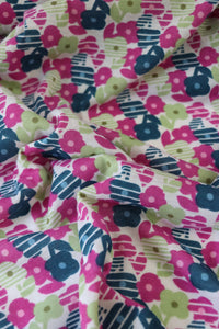 1YD PRECUT; Small Floral Spun Poly Jersey