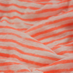 Load image into Gallery viewer, Neon Peach &amp; White Brushed Stripe 100% Linen Knit | Made in Italy
