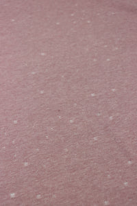 1YD PRECUT; Dusty Pink Distressed Eyelet Poly/Cotton Jersey