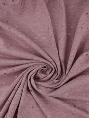 Load image into Gallery viewer, Dusty Pink Distressed Eyelet Poly/Cotton Jersey
