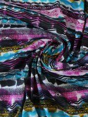 Load image into Gallery viewer, Watercolor Geometric Abstract Stripe Spun Poly Jersey
