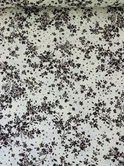 Load image into Gallery viewer, Dark Espresso Floral on Ivory Rayon Jersey