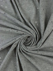 Load image into Gallery viewer, Medium Gray Distressed Eyelet Poly/Cotton Jersey