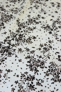 Dark Espresso Floral on Ivory Rayon Jersey