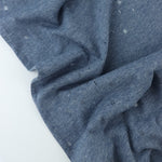 Load image into Gallery viewer, Denim Distressed Eyelet Poly/Cotton Jersey
