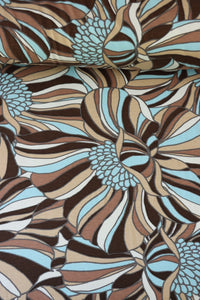 1YD PRECUT; Beachy Floral Cotton Poly Spandex Jersey