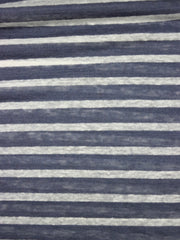 Load image into Gallery viewer, 3/8" White &amp; 5/8" Denim Yarn Dyed Stripe 100% Linen Knit | Made in Italy