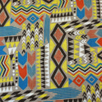 Load image into Gallery viewer, Summer Camp Geometric (Yellow/Orange/Blue) Poly Rayon Jersey
