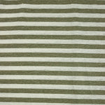 Load image into Gallery viewer, Dusty Olive &amp; White 3/8" Printed Stripe 100% Linen Knit | Made in Italy
