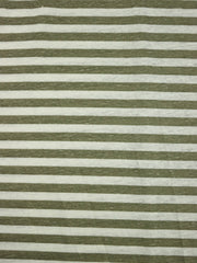 Load image into Gallery viewer, Dusty Olive &amp; White 3/8" Printed Stripe 100% Linen Knit | Made in Italy