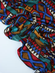 Load image into Gallery viewer, Summer Camp Geometric (Royal/Red/Aqua) Poly Rayon Jersey