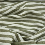 Load image into Gallery viewer, Dusty Olive &amp; White 3/8" Printed Stripe 100% Linen Knit | Made in Italy

