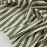 Load image into Gallery viewer, Dusty Olive &amp; White 3/8" Printed Stripe 100% Linen Knit | Made in Italy
