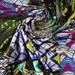 Load image into Gallery viewer, Mixed Media Block Print Poly Rayon Spandex Jersey
