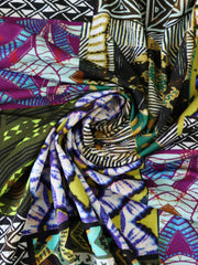 Load image into Gallery viewer, Mixed Media Block Print Poly Rayon Spandex Jersey
