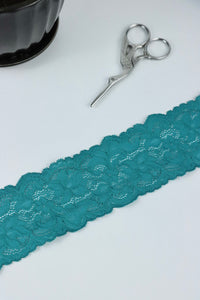 Teal 2.25" Wide Stretch Lace