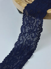 Load image into Gallery viewer, Navy 2.25&quot; Wide Stretch Lace
