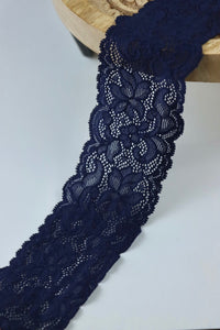 Navy 2.25" Wide Stretch Lace