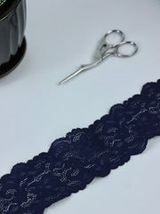 Load image into Gallery viewer, Navy 2.25&quot; Wide Stretch Lace
