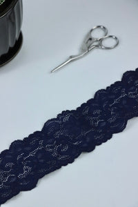 Navy 2.25" Wide Stretch Lace