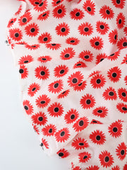 Load image into Gallery viewer, Red Daisies on Ivory Cotton Lawn
