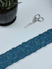 Load image into Gallery viewer, Baltic Blue 2.25&quot; Wide Stretch Lace

