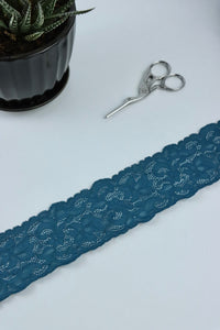 Baltic Blue 2.25" Wide Stretch Lace