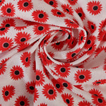 Load image into Gallery viewer, Red Daisies on Ivory Cotton Lawn
