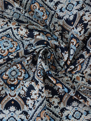 Load image into Gallery viewer, Navy Stained Glass Cotton Lawn