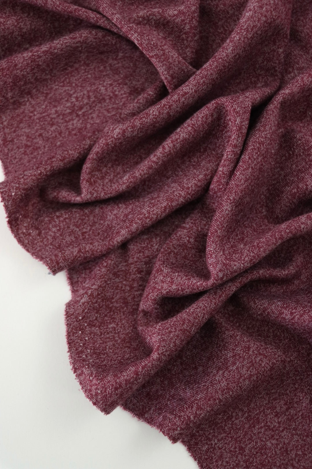 Wine Ribbed Knit Texture Marled Wine Tri-Blend Jersey & Rib Knit | Surge Fabric Shop