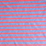 Load image into Gallery viewer, 2YD 24IN Striated Gray &amp; Neon Orange Stripe Swim Nylon Spandex | Kayla's Destash

